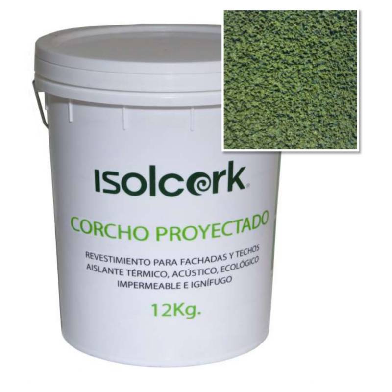 ISOLCORK - Revestimiento corcho proyectado 12 kg verde
