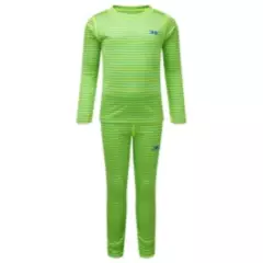 KOZI KIDZ - Set primera capa rayada verde camiseta manga larga  calza larga marca