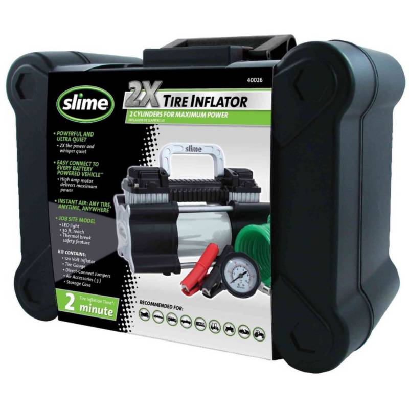 SLIME - Compresor Doble Pistón Heavy Duty 12V Con Led Slime