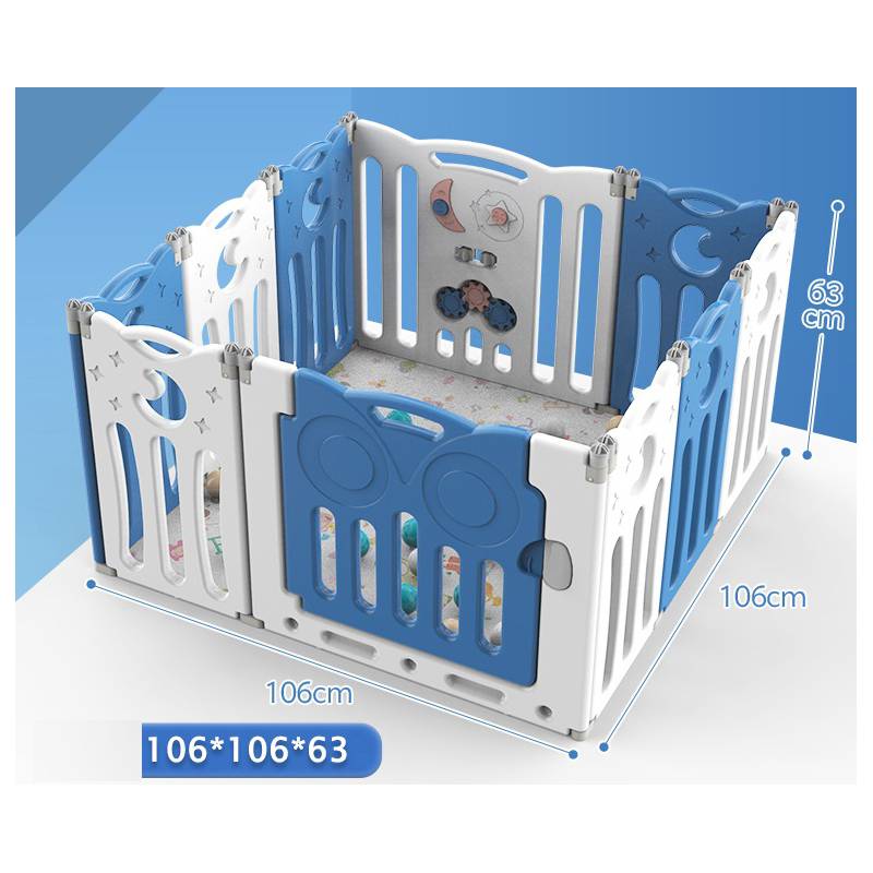 Corral para bebe modelo 8+2 paneles azul - Asiaimportchile