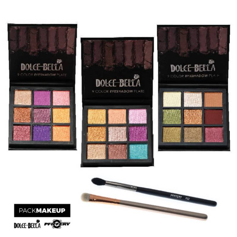 DOLCE BELLA - Super Kit Maquillaje Sombras Brochas K-05
