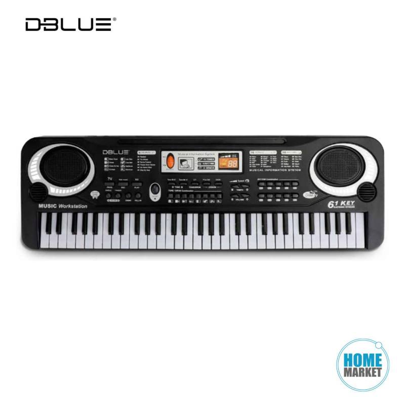 DBLUE - Teclado Electrónico Infantil Musical Karaoke 61 Teclas.