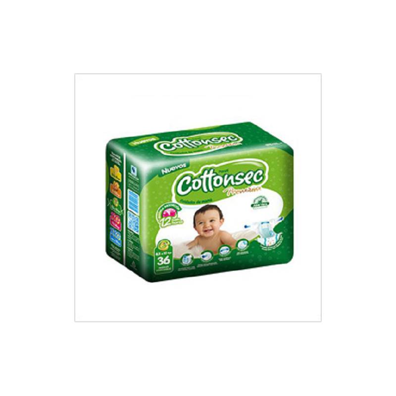 GENERICO - Pañal Infantil Cottonsec Premium Talla G Paq c36 un