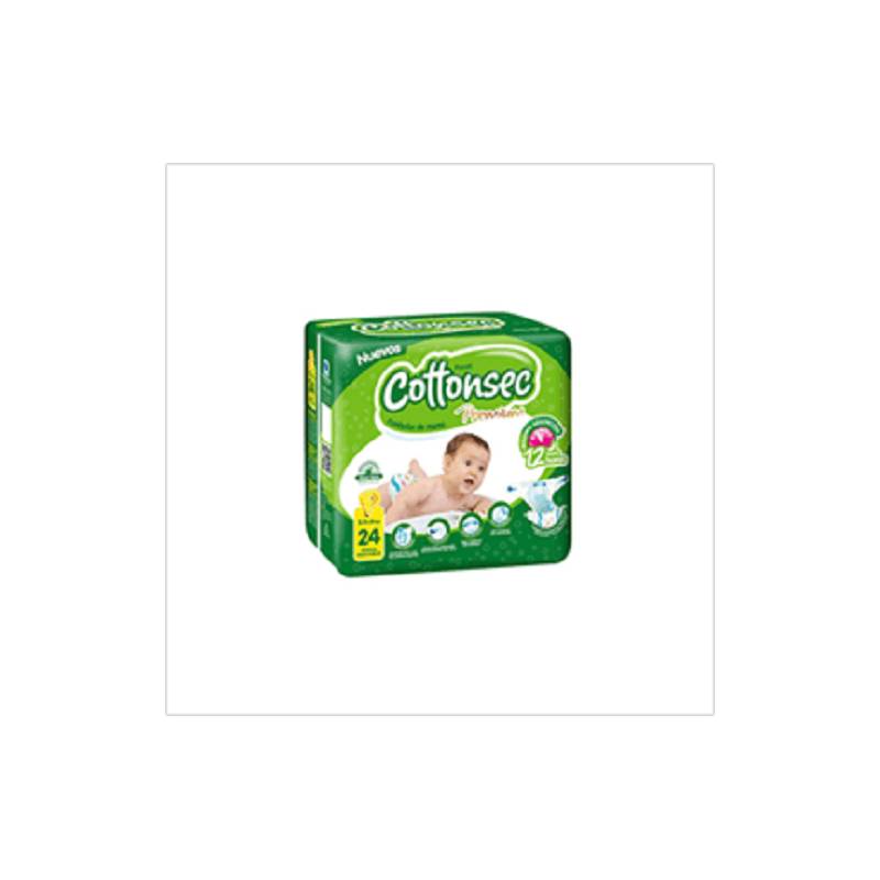 GENERICO - Pañal Infantil Cottonsec Premium Talla P Paq c24 un