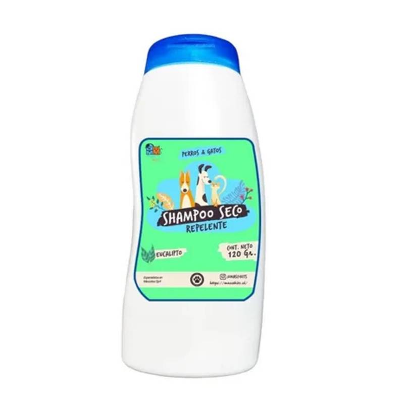 MASCOKITS - Shampoo Champú Seco Repelente Para Gatos 120 Gr Con Aroma