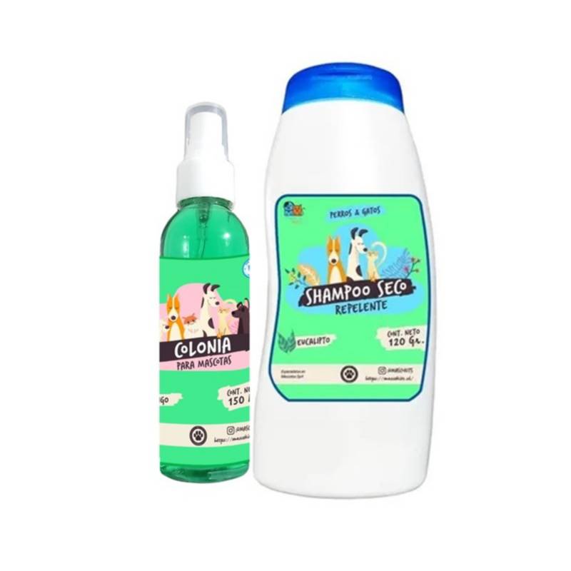 MASCOKITS - Kit Para Perro Shampoo Seco  Colonia Mango-Eucalipto