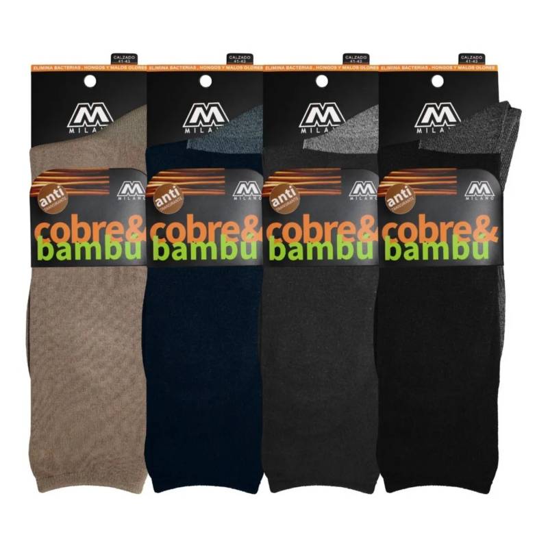 GENERICO 12 Pares Calcetines Deportivo Para Hombre Bambú + Cobre