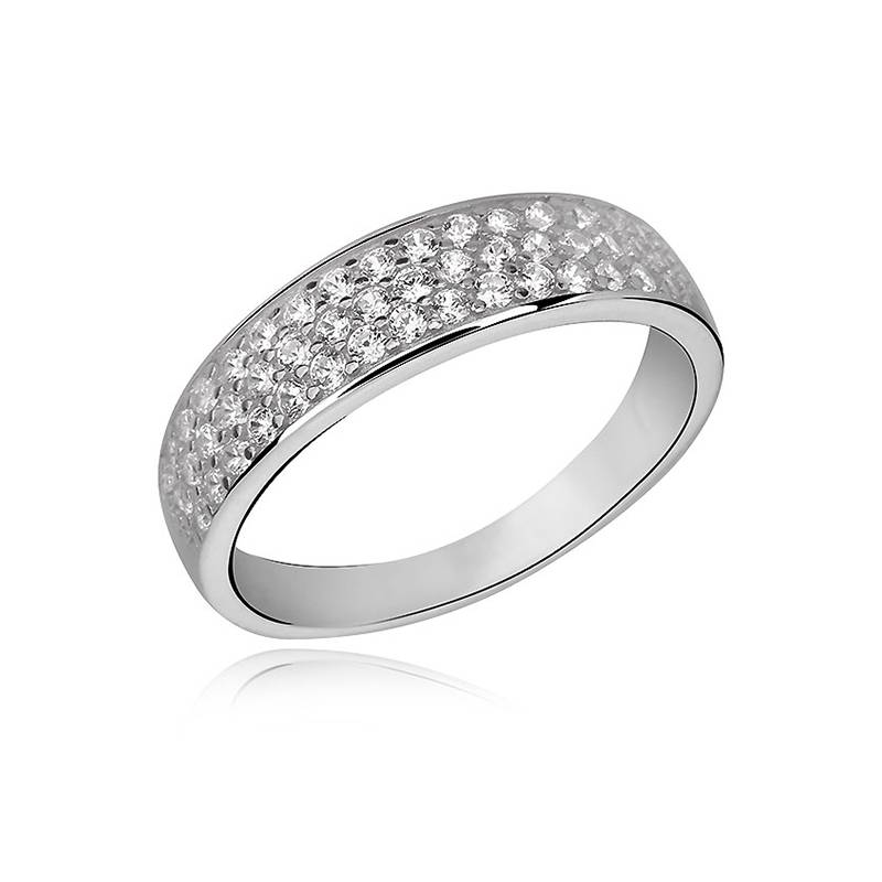 ZUZA COLLECTION Anillo Cintillo Triple Plata 925 Circonia