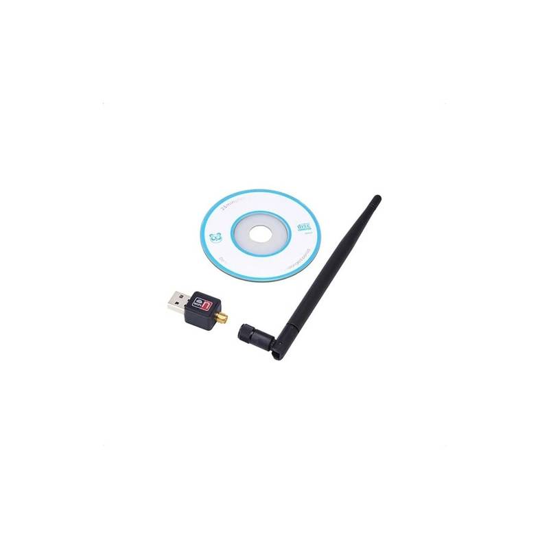 GENERICO - Mini Adaptador Wifi Lan Usb 2.0 + Antena 300 Mbps