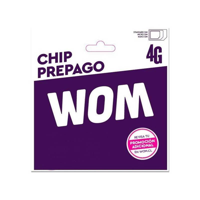 WOM - Pack 5 Chip WOM de 50 Min + 1GB en internet