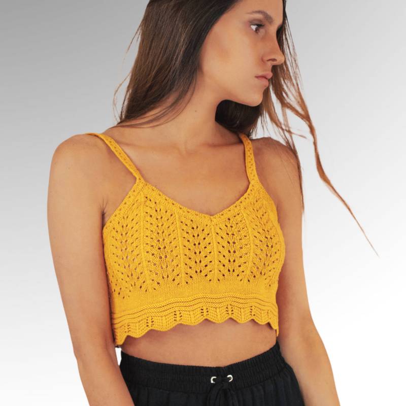 cadena preocupación Pórtico COYOTE ROSA Croptop Tejido Crochet Mujer Amarillo Top Lizy | falabella.com