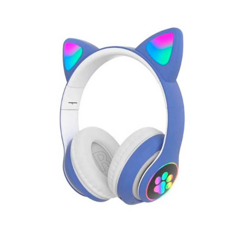 GENERICO - Audífonos Inalámbricos Bluetooth Rgb Orejas Gato Niña azul