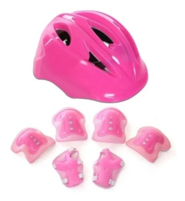 SET PROTECCION Y CASCO HOOK NIÑA - INCLUYE MUÑEQUERA