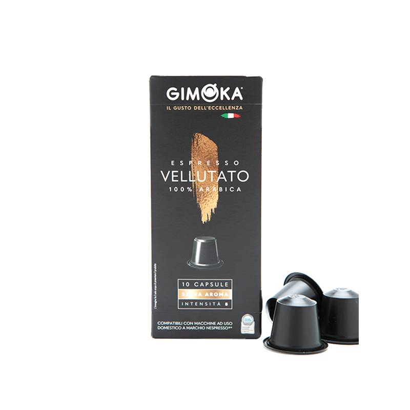 GIMOKA - 10 Cápsulas plásticas VELLUTATO Compatibles