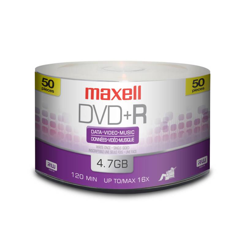 MAXELL - 50 DVD+R 4,7 GB, 16x, Disco Grabable Maxell