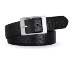 MIURA - Cinturón Miura Mujer Mod Bianca Negro 100 % Cuero Diseño Único