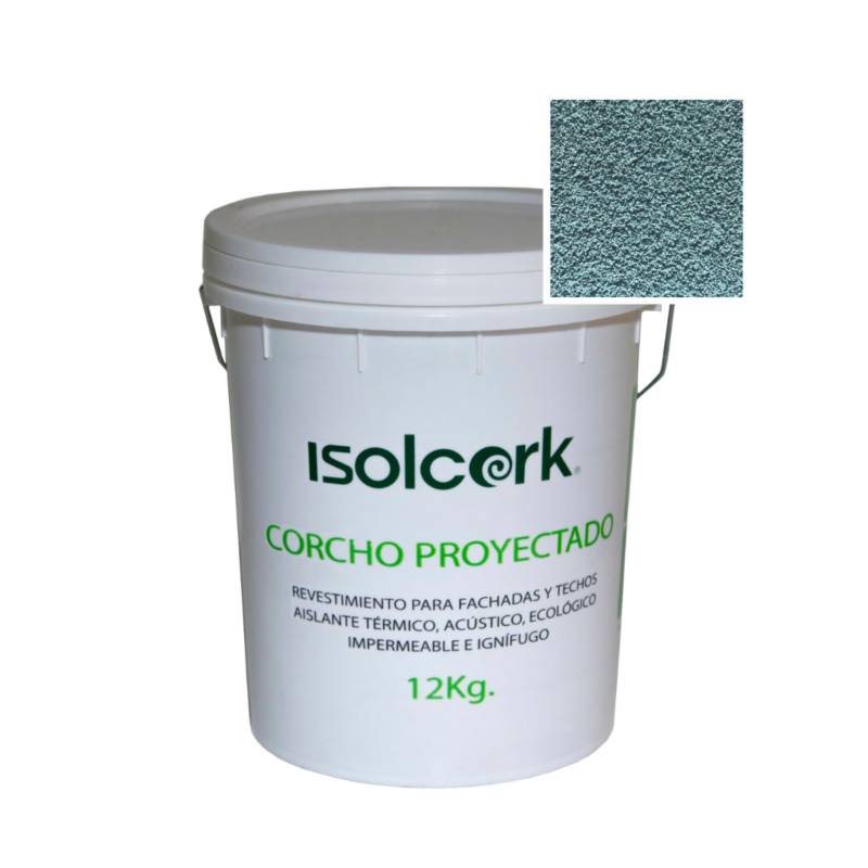 ISOLCORK - Revestimiento corcho proyectado 12 kg Azul Peltre