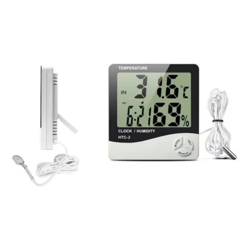 GENERICO - Termómetro Higrómetro Digital Reloj y Alarma W-15025 Welife