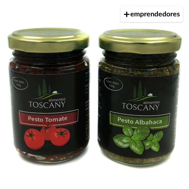 ALIMENTOS TOSCANY - Pack Duo de Pestos Albahaca y Pesto Tomate Desh