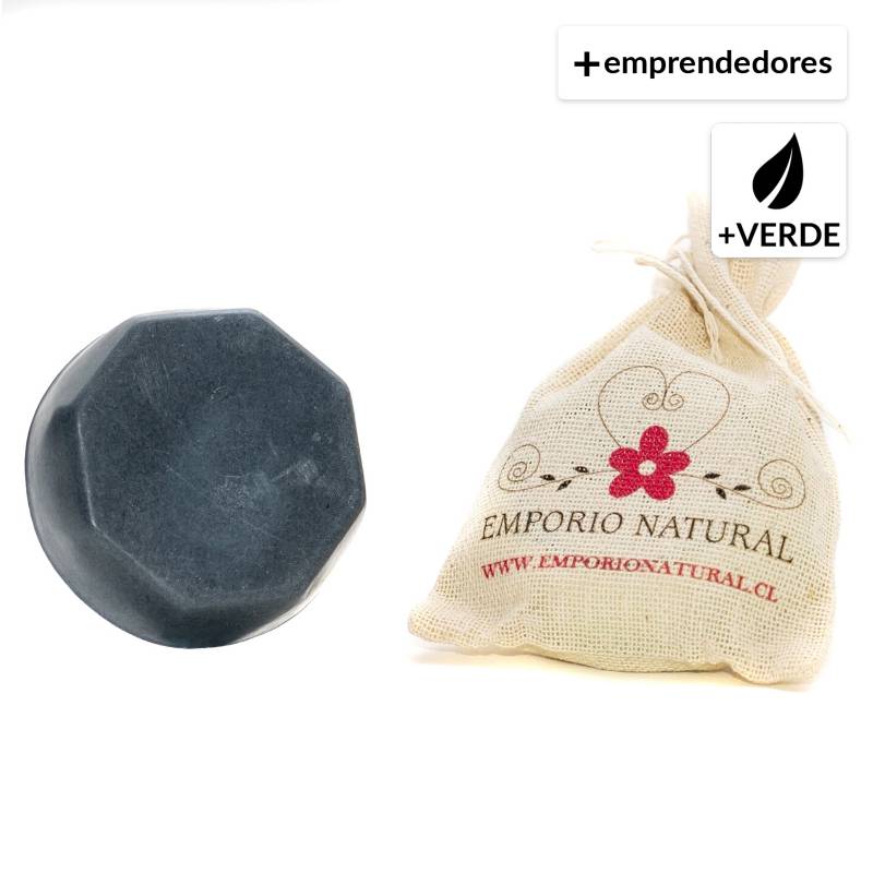 EMPORIO NATURAL - Shampoo Sólido de Carbón Activado Antigrasa 80 Gr