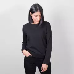 ATAR CLOTHING - Polerón negro algodón orgánico mujer