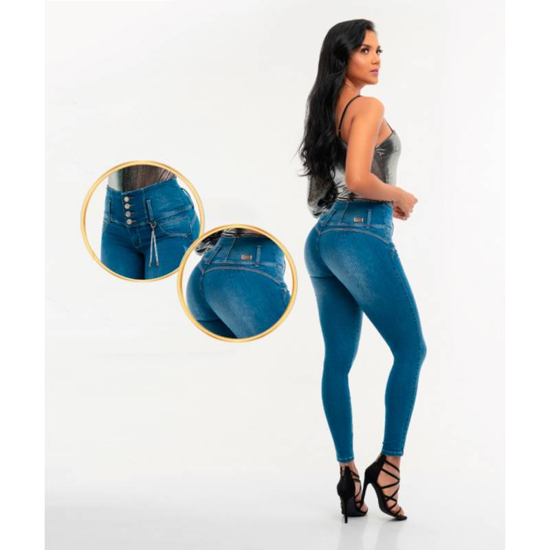Tiro Alto Black High Rise Skinny Levanta Cola Colombian Butt Lift Jeans  Push Up