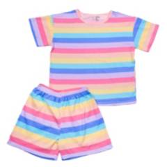 ZETA - Pijama Niña Algodón Corto All Stripes Rainbow