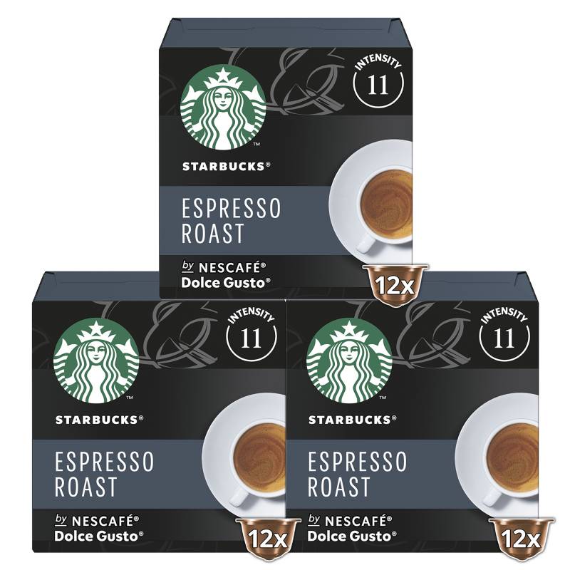 STARBUCKS - Starbucks NESCAFÉ® Dolce Gusto® Espresso Roast 12 Cápsulas X3Cajas