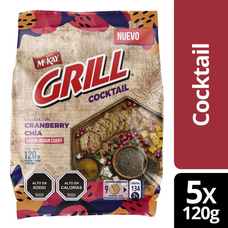 NESTLE - Galleta GRILL Cocktail Indian Curry 120g X5