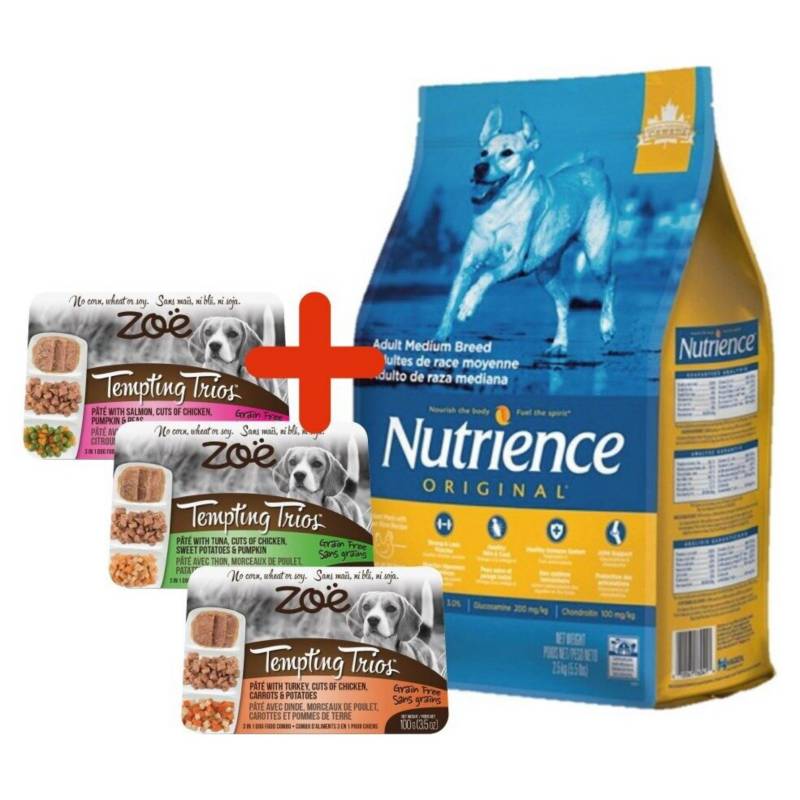 NUTRIENCE - Pack Promo Nutrience Original Dog Adulto 11Kg + 3 Zoe