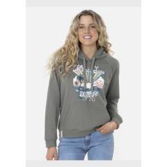 MAUI AND SONS - Poleron 1980 STYLE HOODIE Mujer Verde Maui and Sons