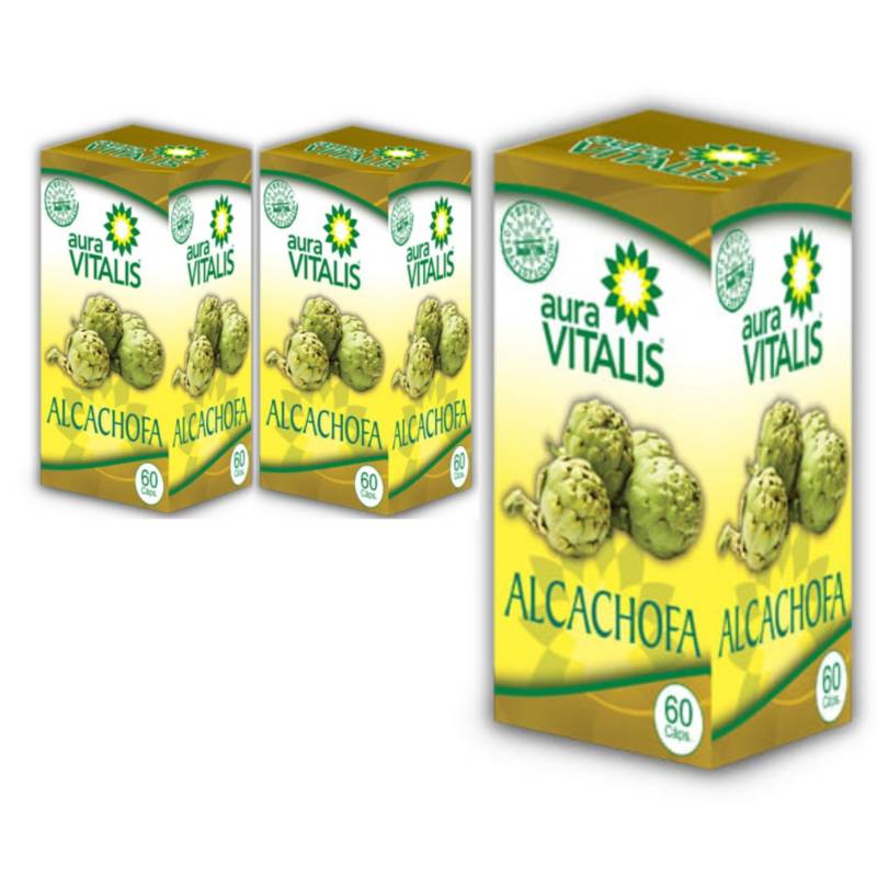 AURA VITALIS - pack 3 frascos Alcachofa ( Cynara) 60 Capsulas c/u