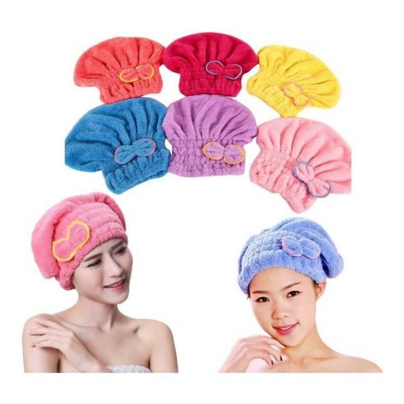 GENERICO Toalla Para Secar Pelo Turbante Microfibra Colores Cabello Rosado