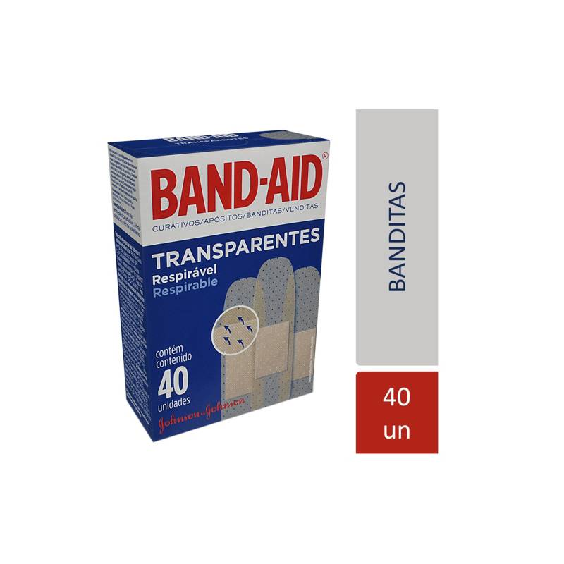 BAND AID - Apósitos adhesivos sanitarios BAND-AID® Transparentes x 40un