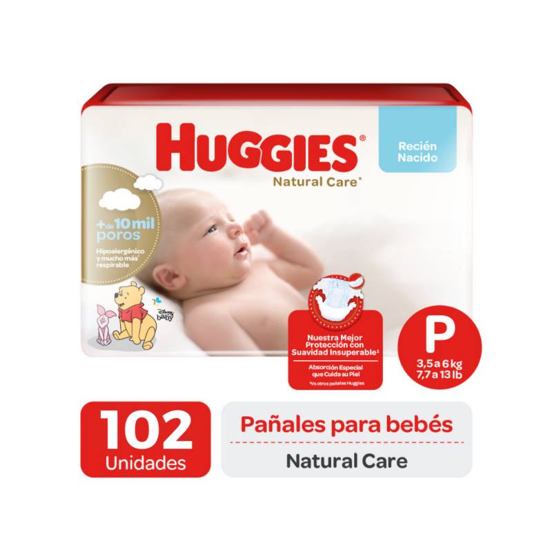 HUGGIES - Pañal Huggies Natural Care P 102 pañales