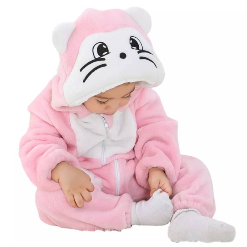 GENERICO - Pijama y disfraz bebe gato gatito rosa