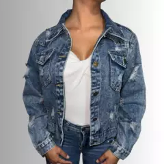 BOSSY - Chaqueta Jeans Mezclilla Mujer Slim