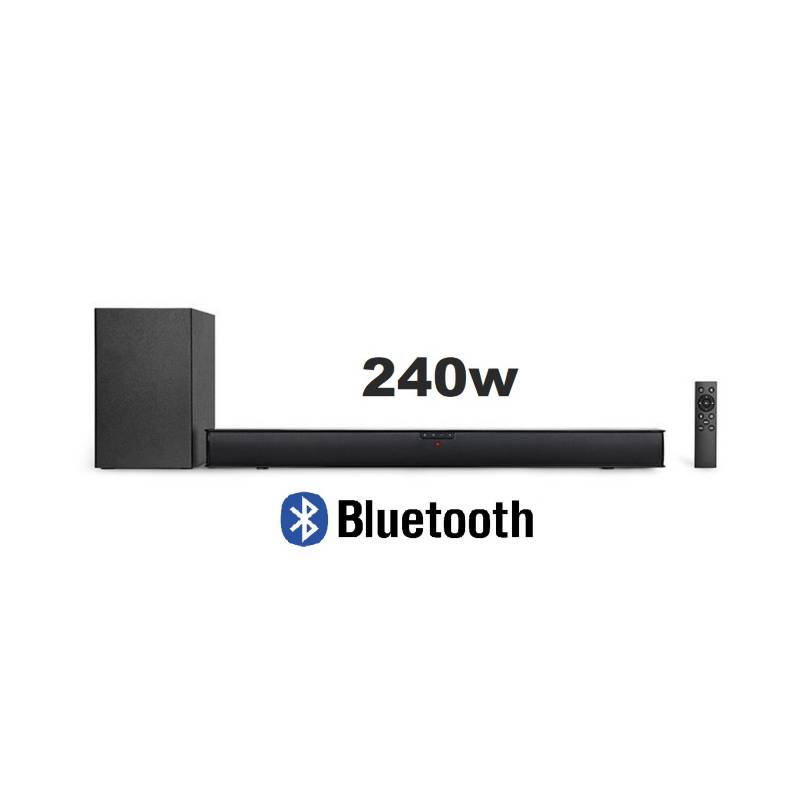 ONN - Soundbar 21ch Bass Inalámbrico 240w Hdmi Arc Bluetooth Aux Óptico