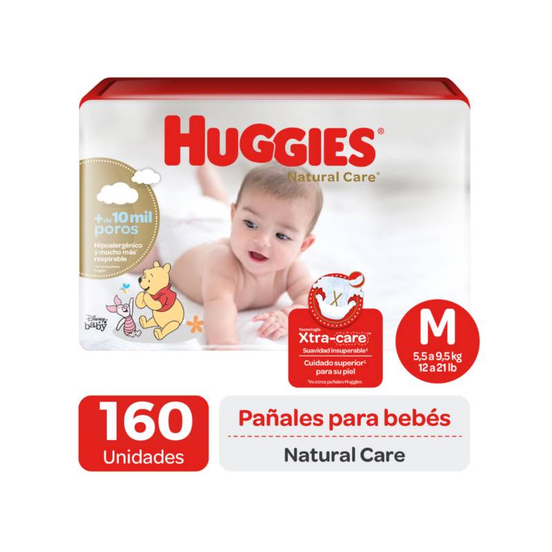 HUGGIES - Pañal Huggies Natural Care M-160 pañales