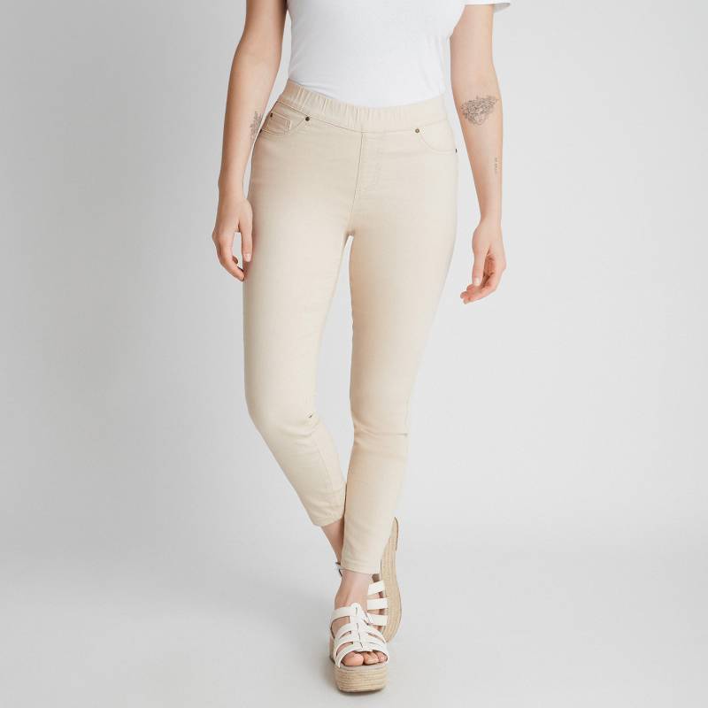 CURVI - Calza De Jeans Color Con Pretina Elásticada CURVI