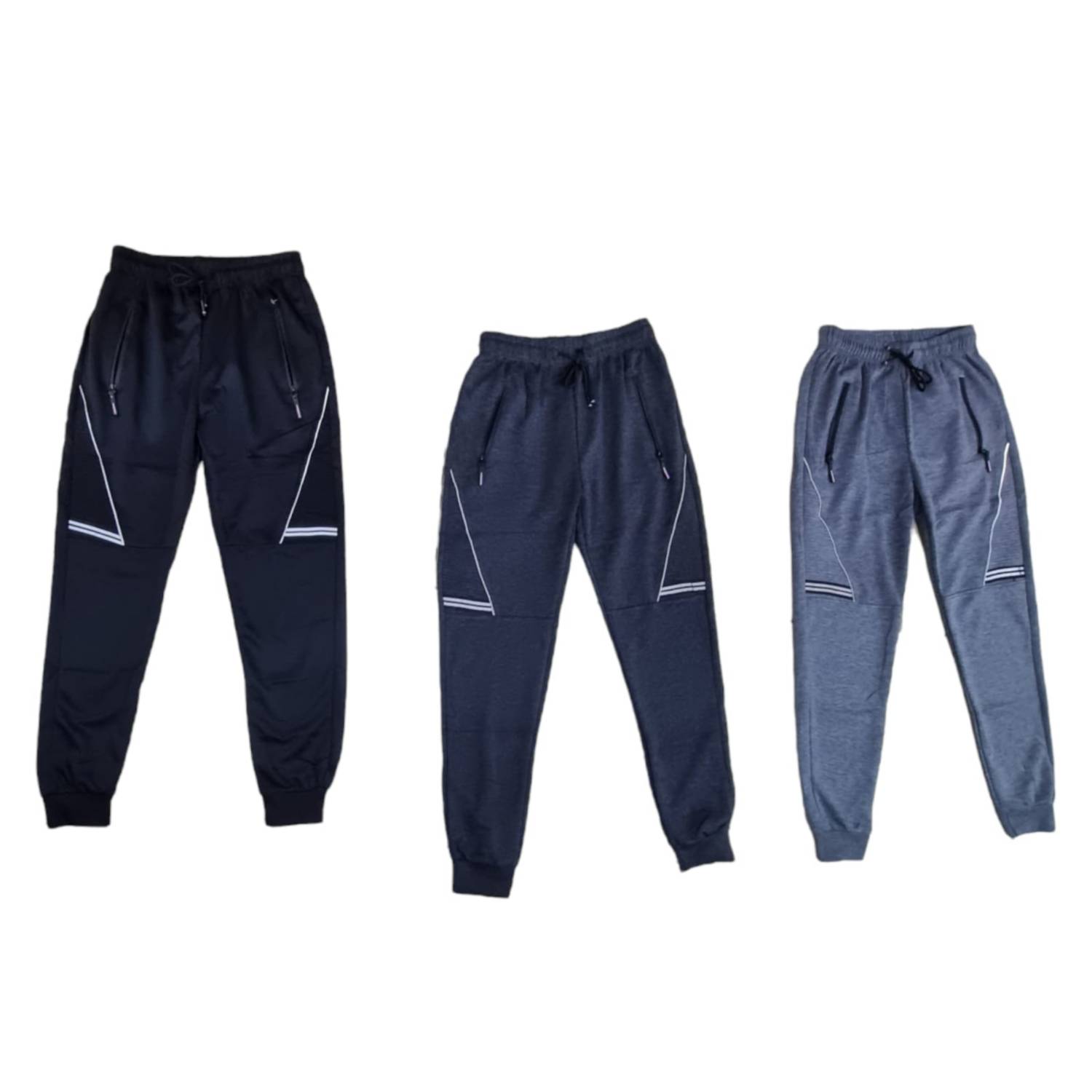 GENERICO Pack 3 Pantalones Buzo Hombre Algodón. Jogger Franja