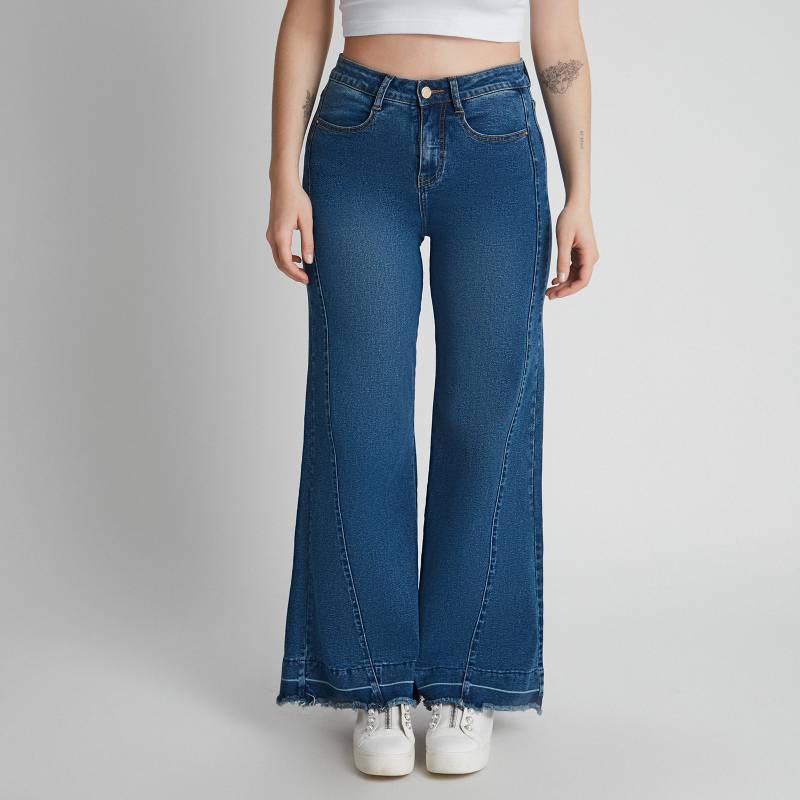 ACUARELA - Jeans Con Corte Frontal Y Desflecado En Basta ACUARELA