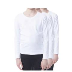GENERICO - Pack 3 Camisetas Blancas Juvenil 100% Algodon Tallas 14 Y 16