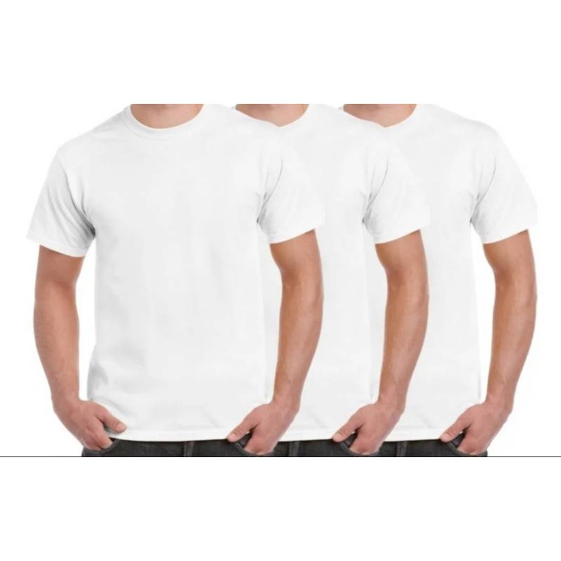 AGW - Pack 3 Camisetas Manga Corta 100% Algodon Blancas Unisex