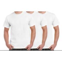 GENERICO - Pack 3 Camisetas Manga Corta 100% Algodon Blancas Unisex