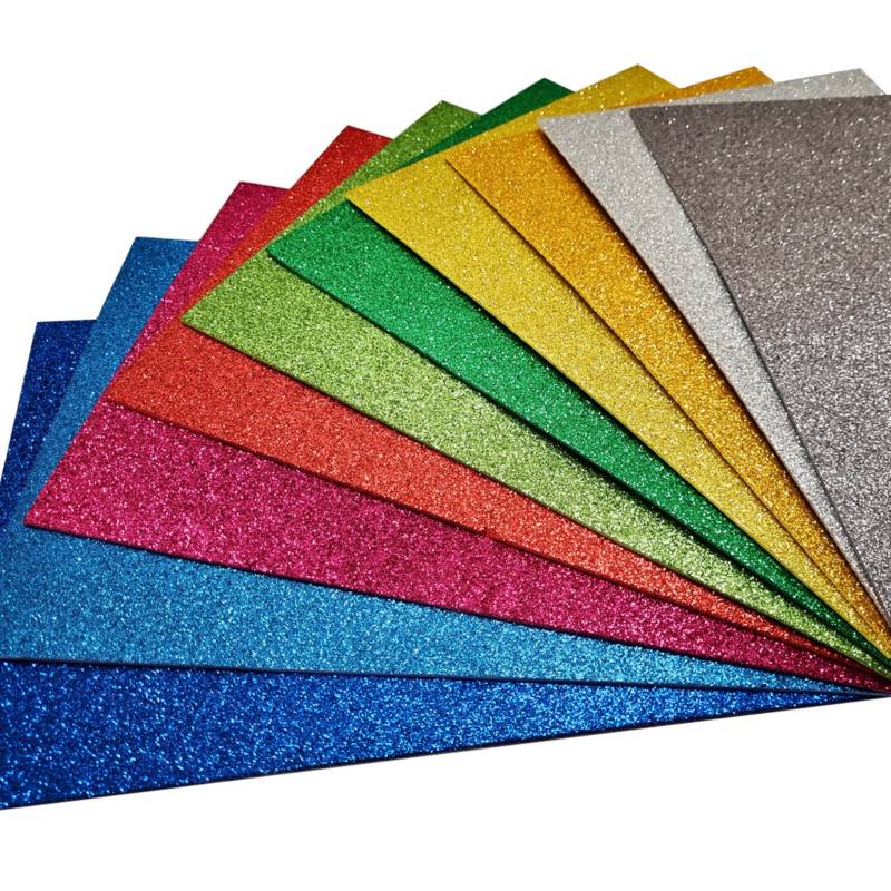 Generico Goma Eva Set De 10 Hojas Colores Glitter Variados 20x30cm 9888