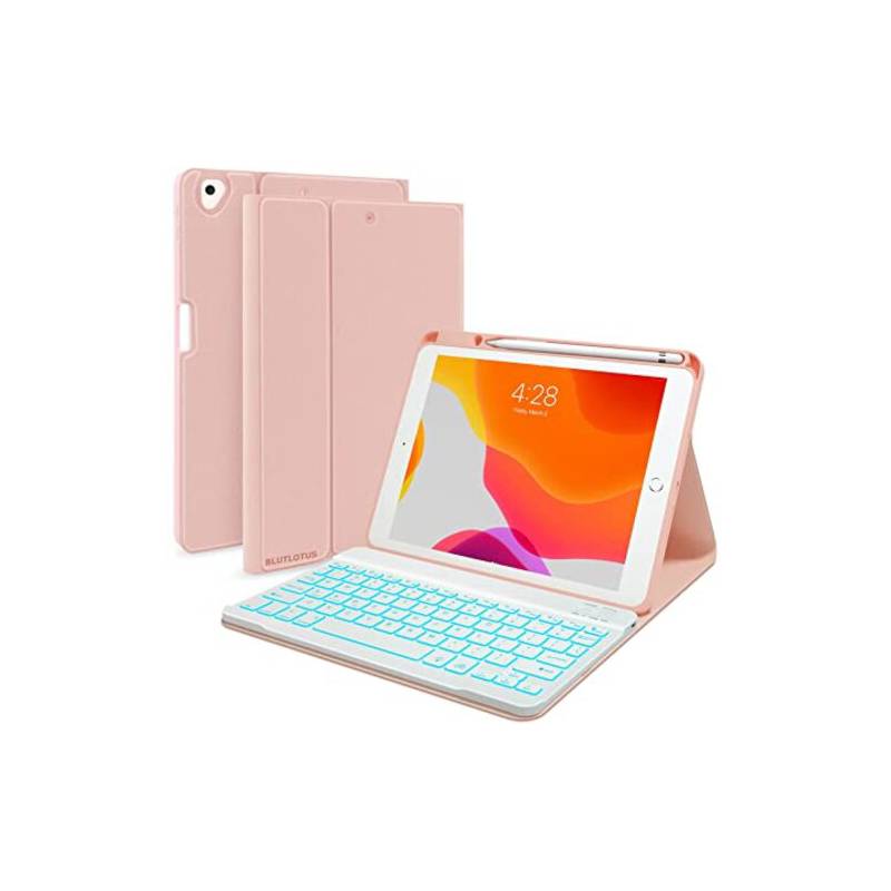 FUNDA DE TABLET CON TECLADO EN COLOR ROSADO 7 PULGADAS