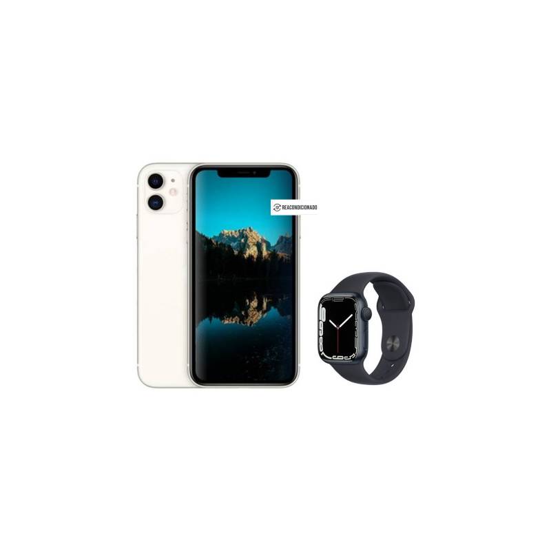 APPLE - iPhone 11 128GB Blanco - Reacondicionado + Smartwatch
