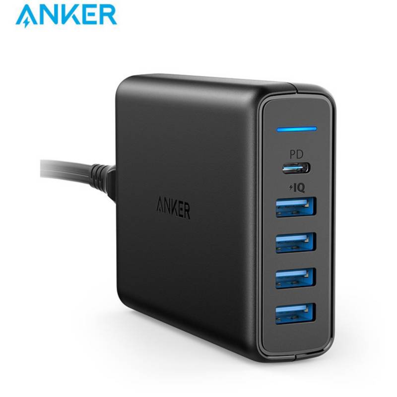 ANKER Anker-cargador de escritorio con 5 puertos usb c premium, 60w, 30w us  plugs