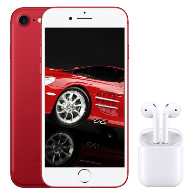 APPLE - Apple iphone 7 128G y Genérico Audífonos Reacondicionado- Rojo